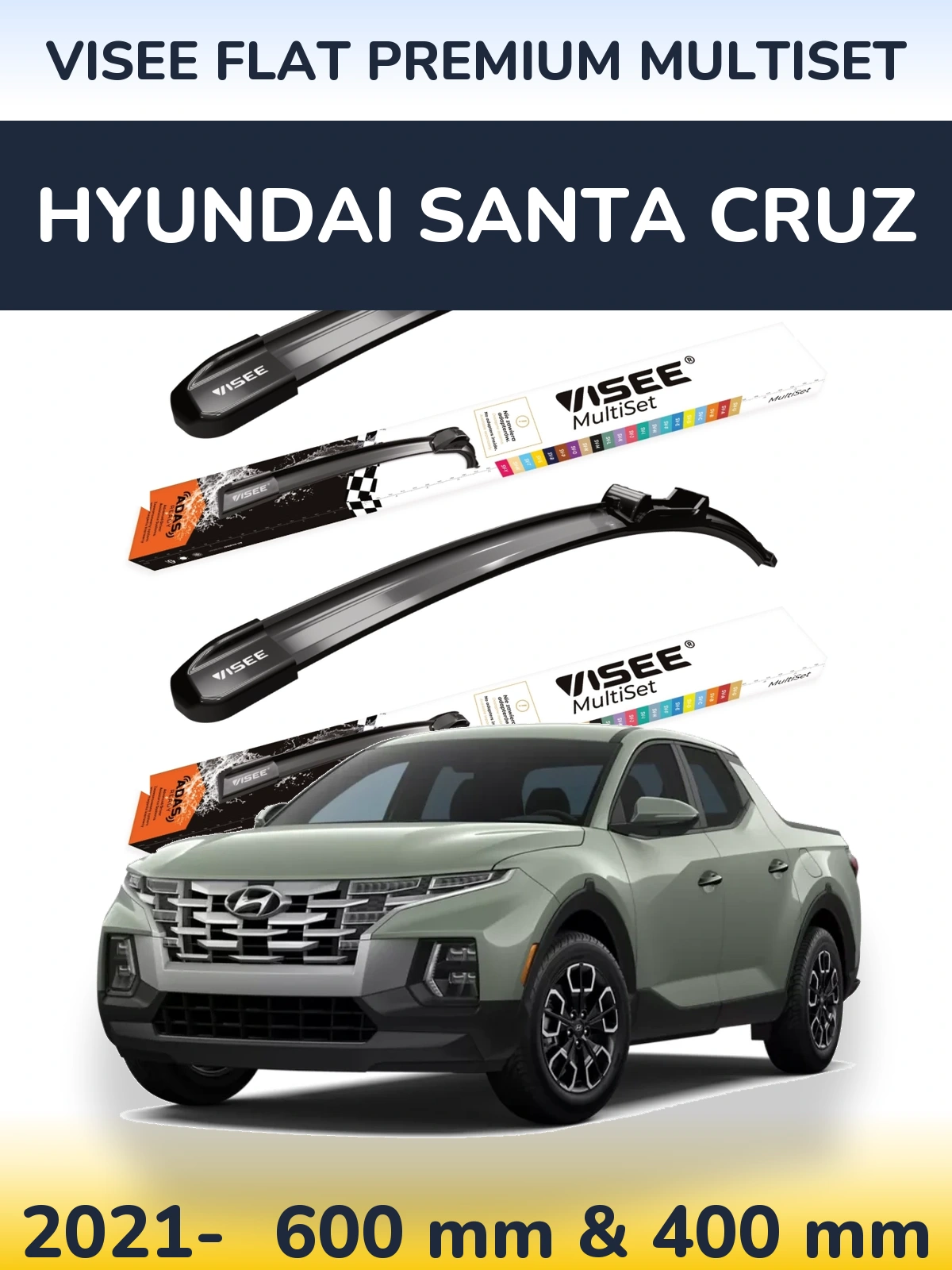 Ștergătoare VISEE FLAT PREMIUM MultiSet pentru Hyundai Santa Cruz