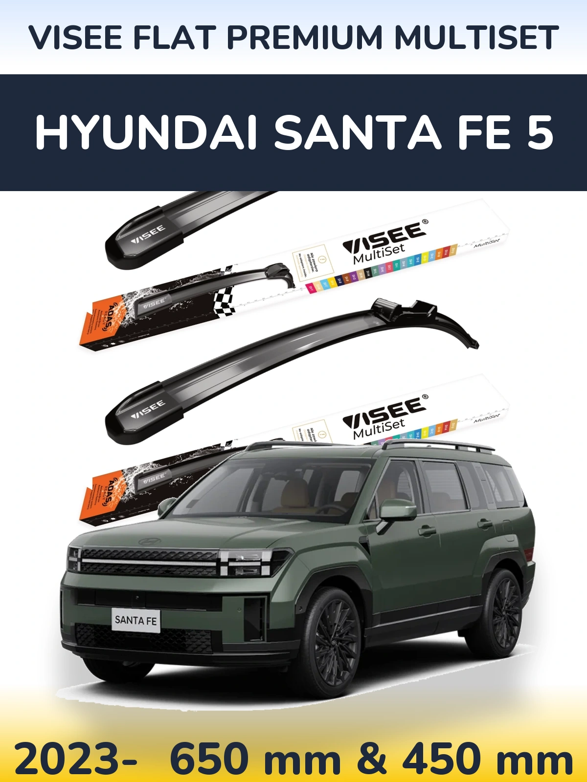 Ștergătoare VISEE FLAT PREMIUM MultiSet pentru Hyundai Santa Fe 5