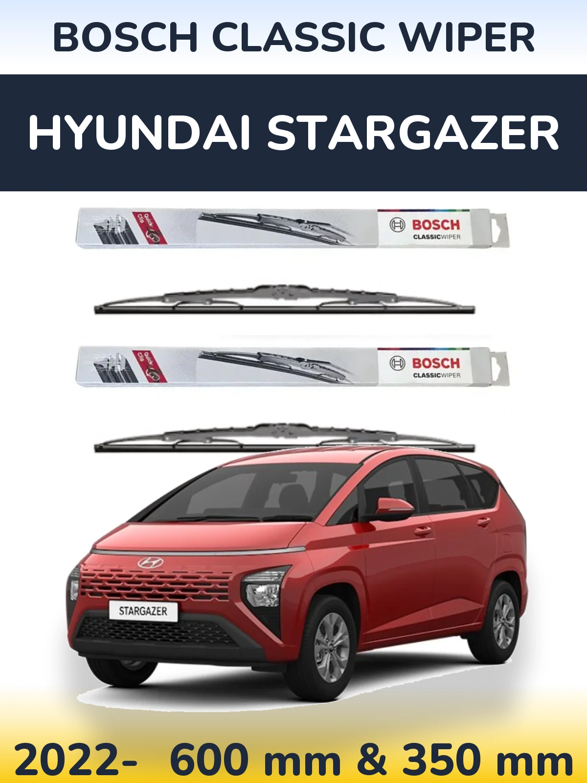 Ștergătoare BOSCH Classic Wiper pentru Hyundai Stargazer