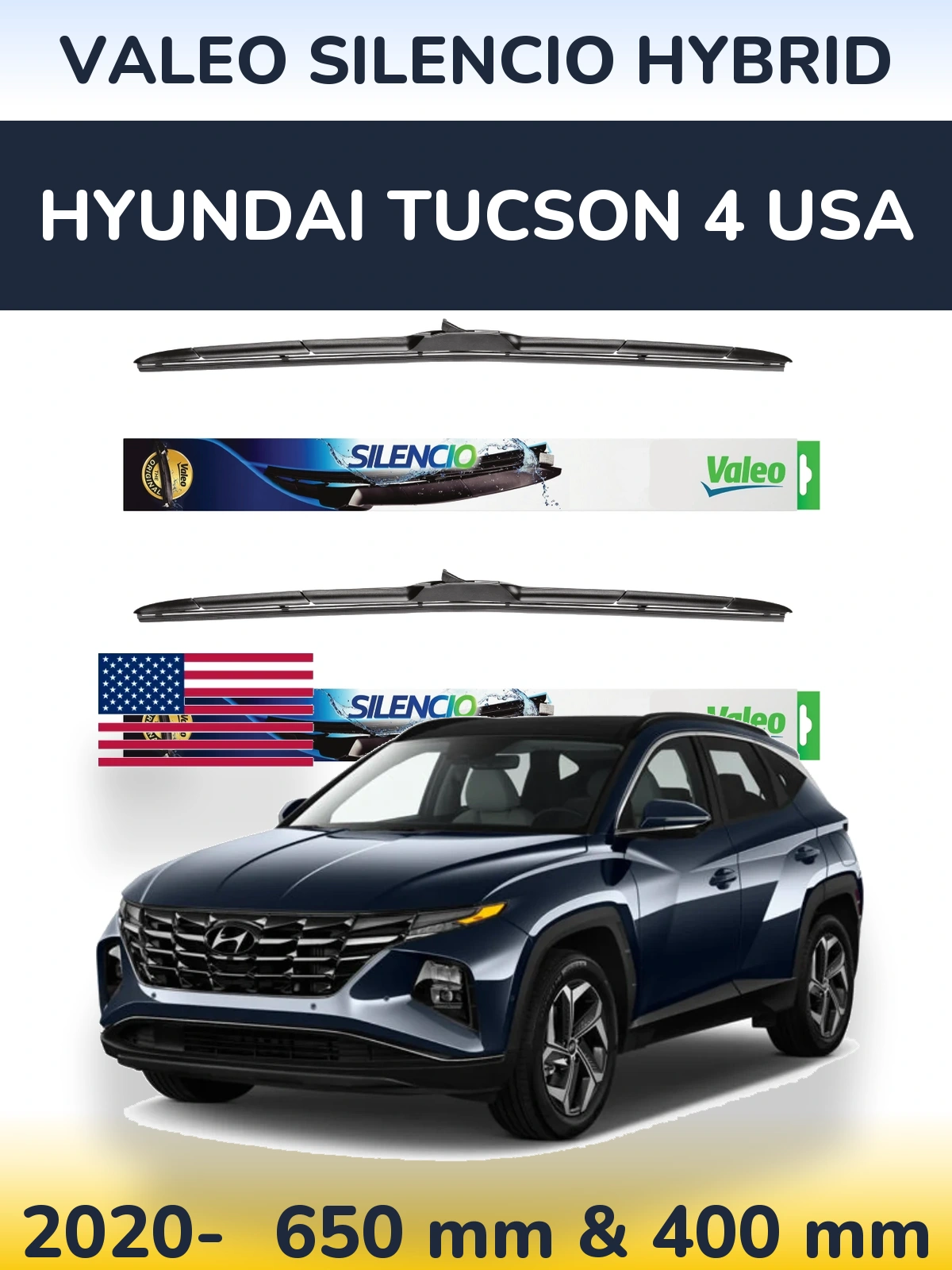 Ștergătoare Valeo Silencio Hybrid pentru Hyundai Tucson 4 USA