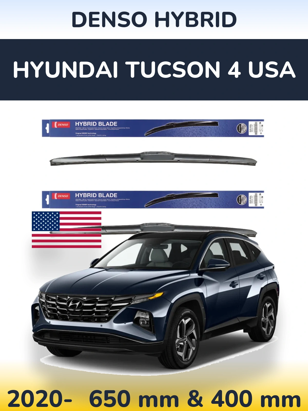 Ștergătoare Denso Hybrid pentru Hyundai Tucson 4 USA