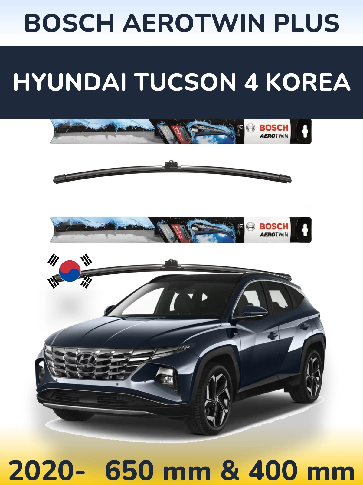 Ștergătoare BOSCH AeroTwin Plus pentru Hyundai Tucson 4 Korea