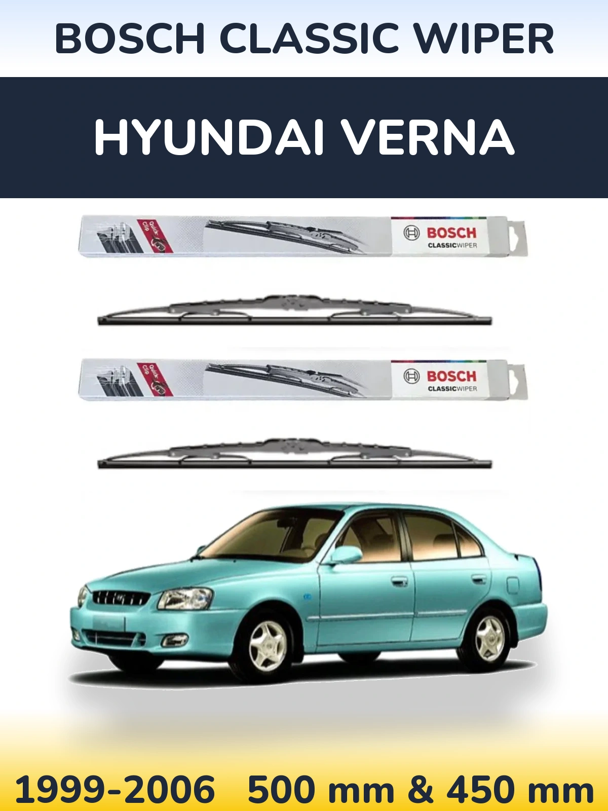 Ștergătoare BOSCH Classic Wiper pentru Hyundai Verna