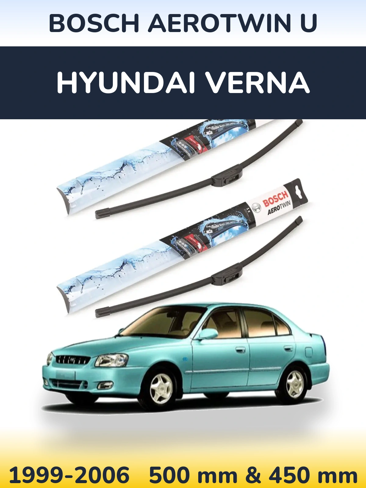 Ștergătoare BOSCH AeroTwin U pentru Hyundai Verna