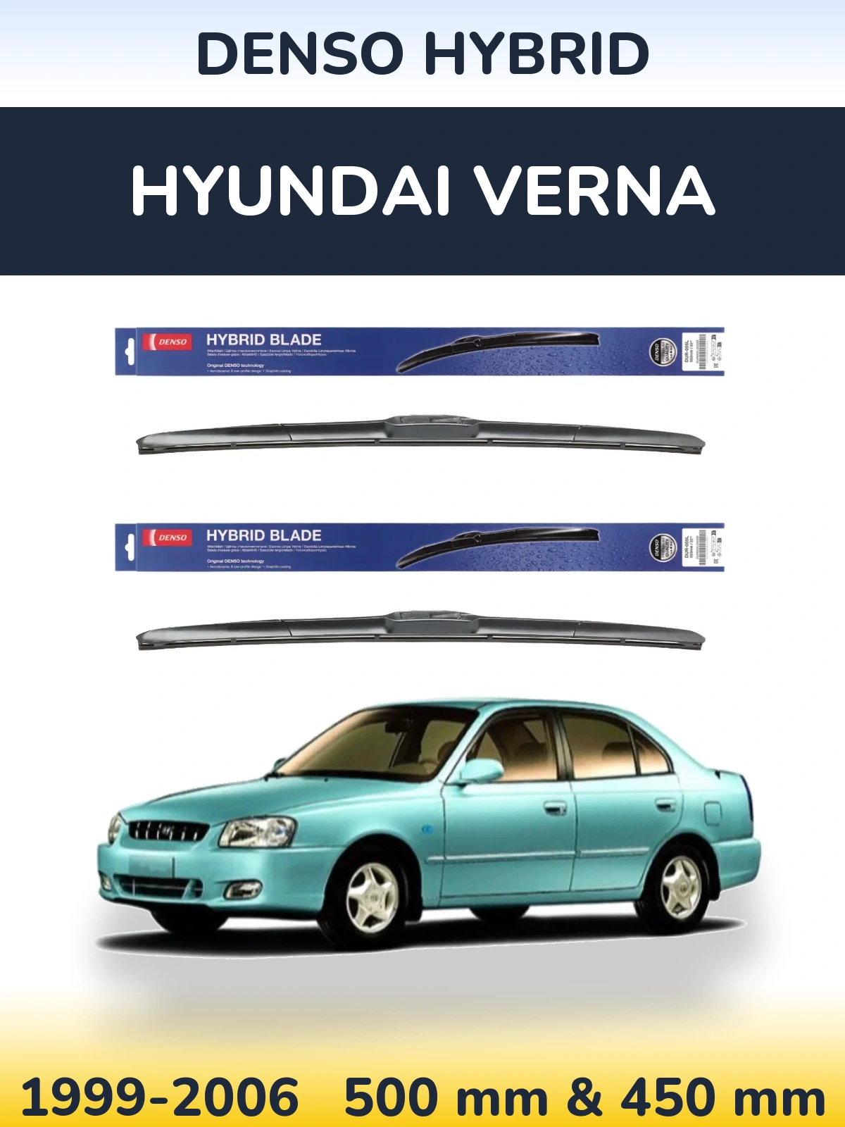 Ștergătoare Denso Hybrid pentru Hyundai Verna