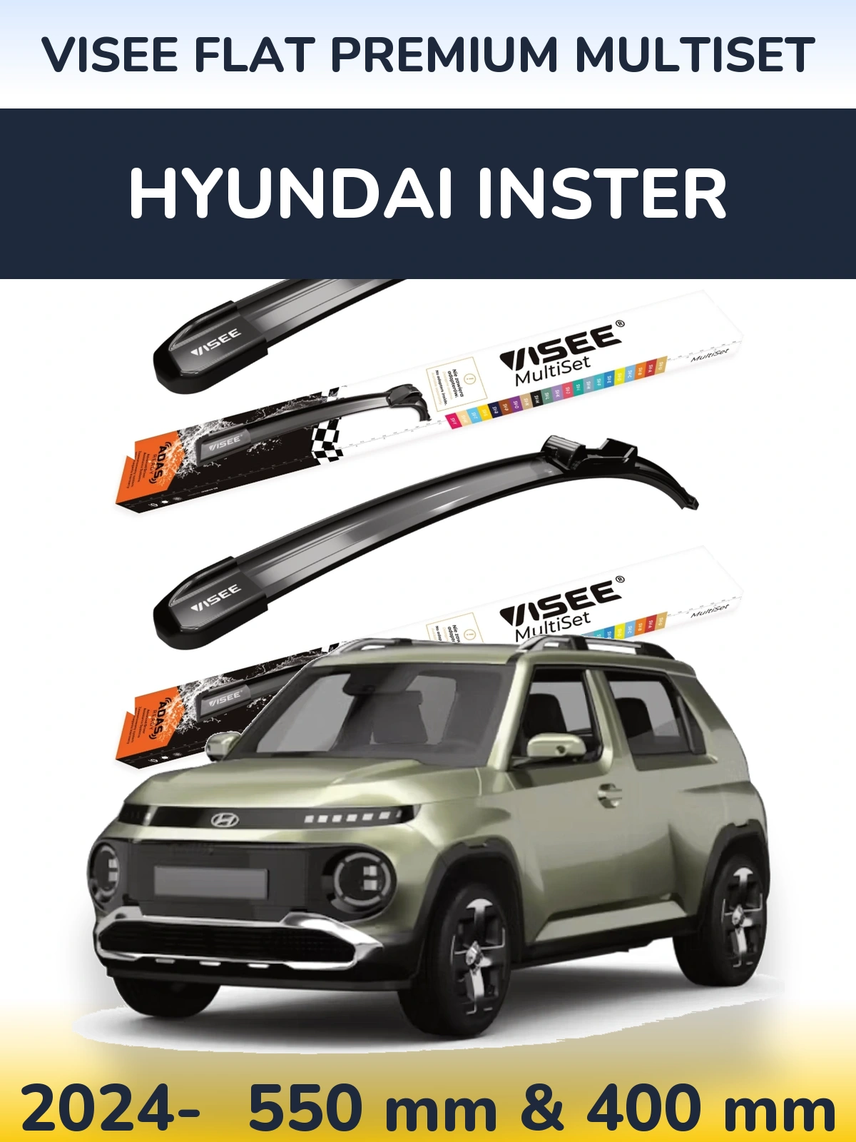 Ștergătoare VISEE FLAT PREMIUM MultiSet pentru Hyundai Inster