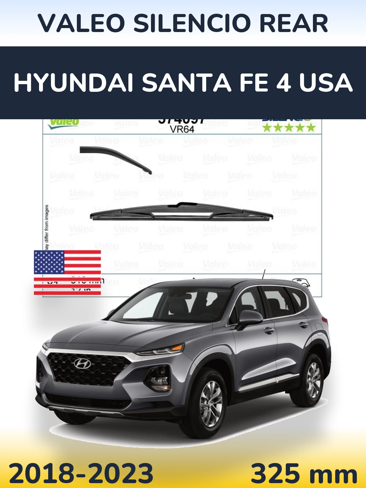 Ștergătoare Valeo Silencio Rear pentru Hyundai Santa Fe 4 USA
