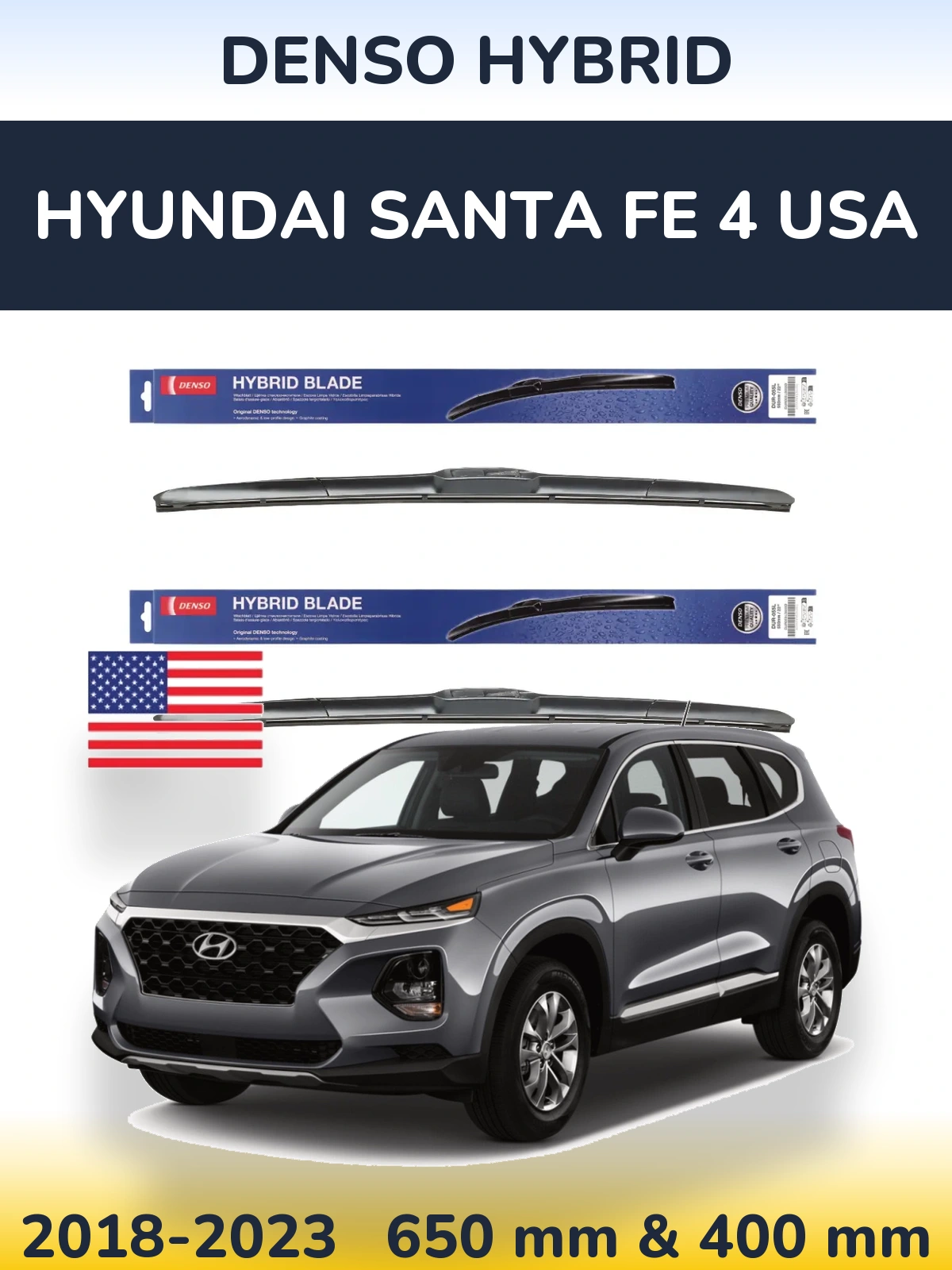 Ștergătoare Denso Hybrid pentru Hyundai Santa Fe 4 USA