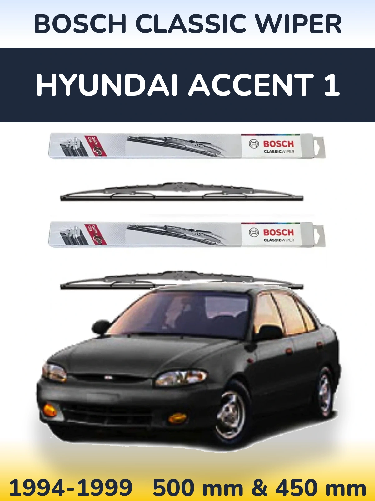 Ștergătoare BOSCH Classic Wiper pentru Hyundai Accent 1