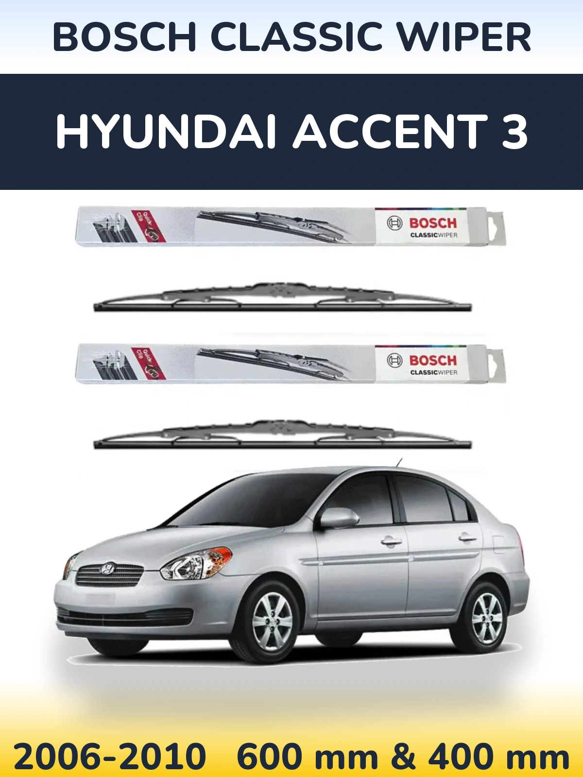 Ștergătoare BOSCH Classic Wiper pentru Hyundai Accent 3