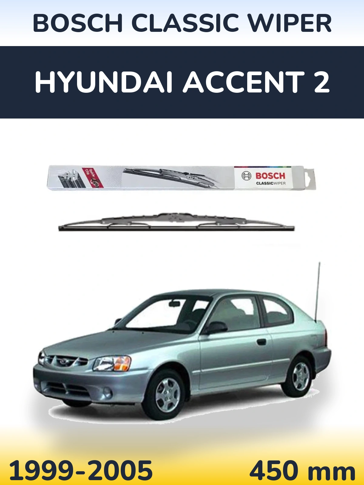 Ștergătoare BOSCH Classic Wiper pentru Hyundai Accent 2