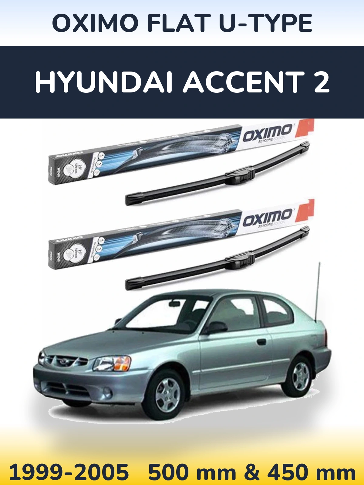 Ștergătoare Oximo Flat U-type pentru Hyundai Accent 2