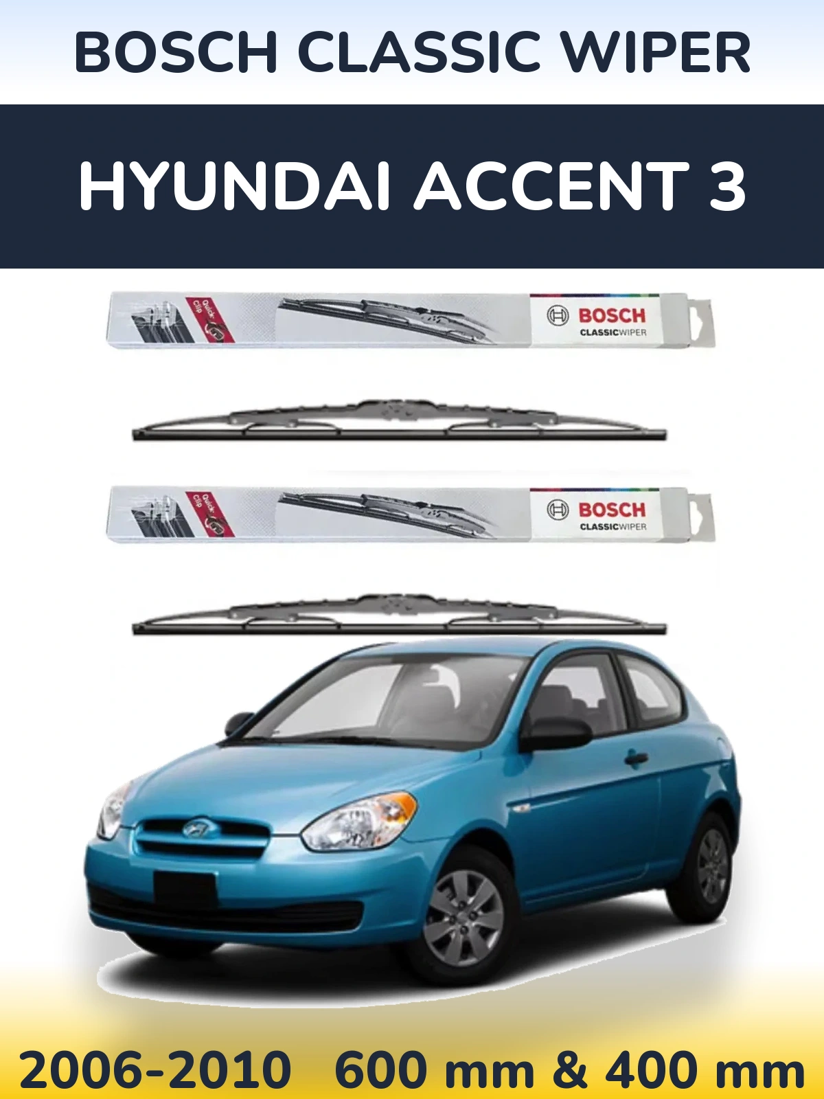 Ștergătoare BOSCH Classic Wiper pentru Hyundai Accent 3