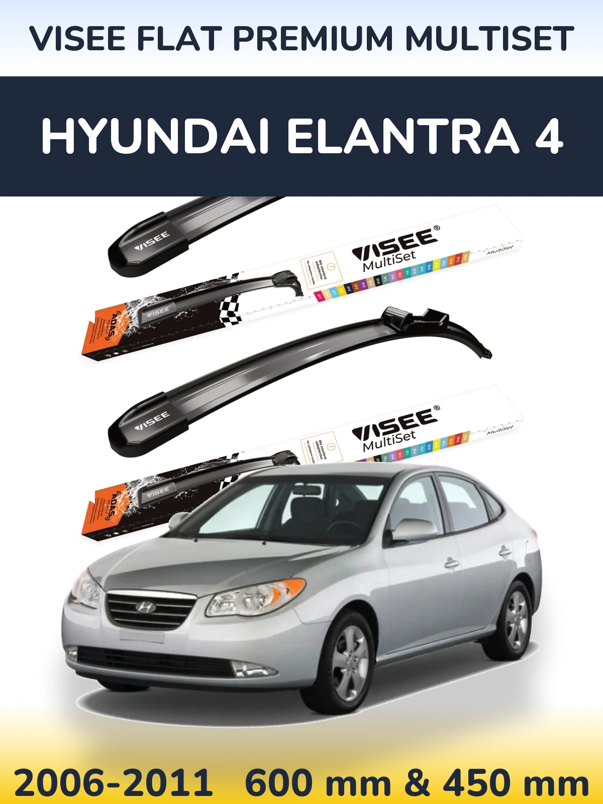 Ștergătoare VISEE FLAT PREMIUM MultiSet pentru Hyundai Elantra 4