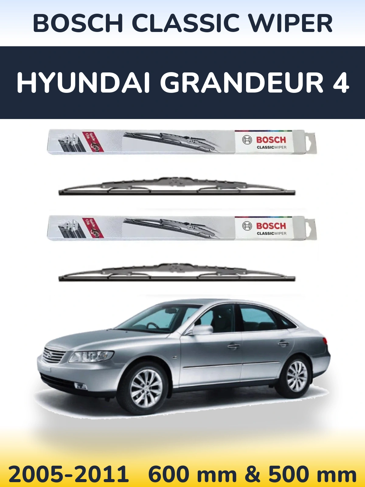 Ștergătoare BOSCH Classic Wiper pentru Hyundai Grandeur 4