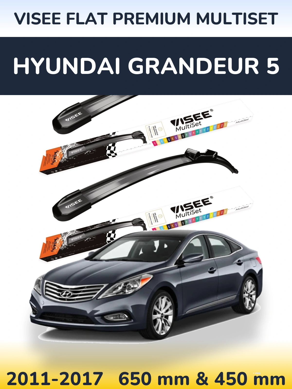 Ștergătoare VISEE FLAT PREMIUM MultiSet pentru Hyundai Grandeur 5