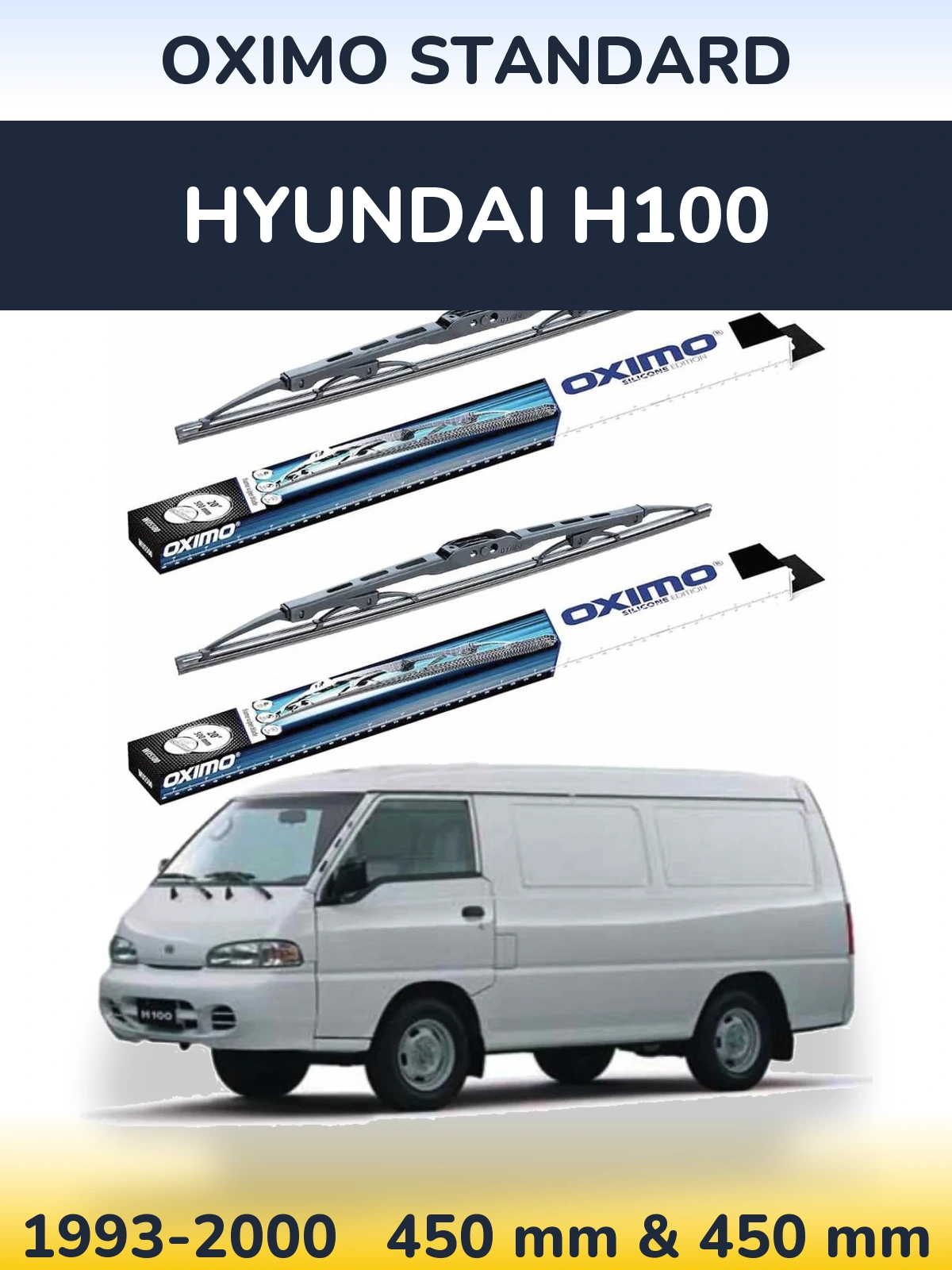 Комплект передних дворников Oximo Standard 450 & 450 мм для Hyundai H100 1993-2000