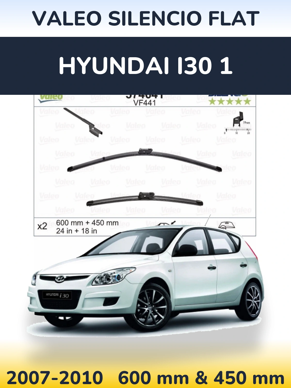 Ștergătoare Valeo Silencio Flat pentru Hyundai i30 1