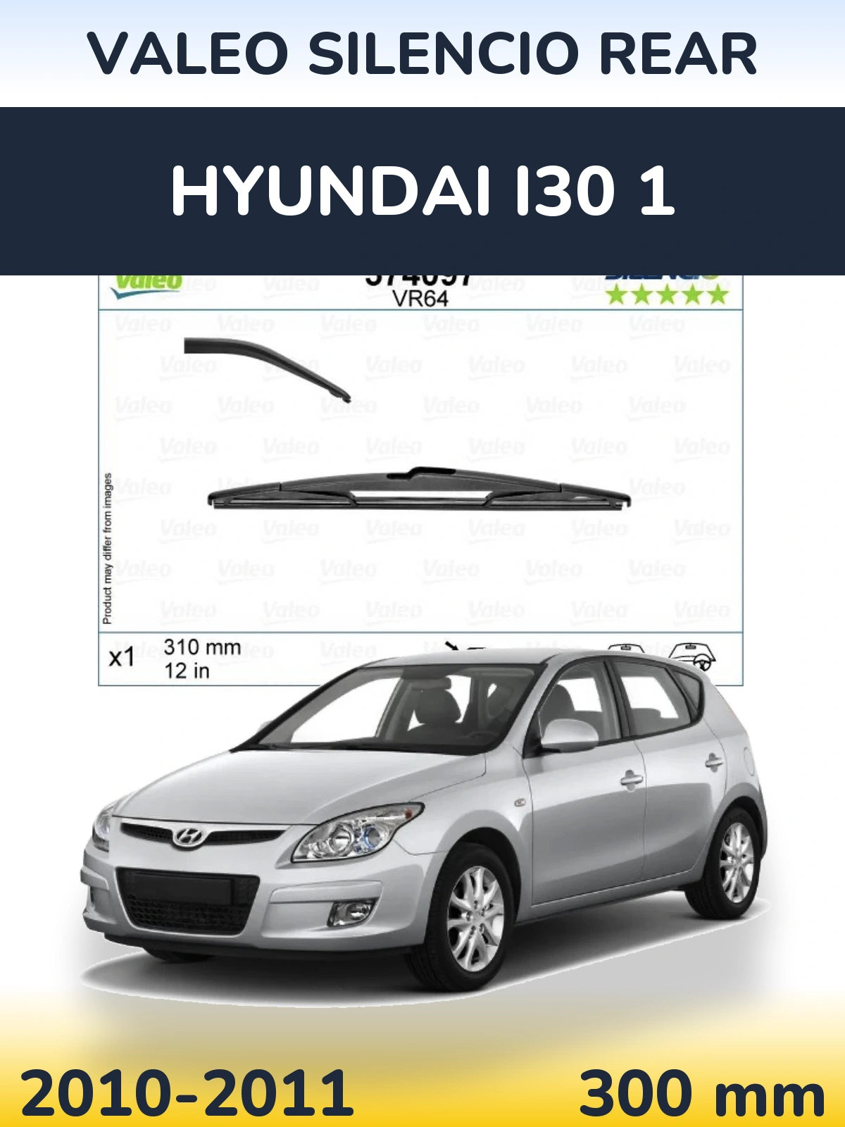 Rear wiper blade Valeo Silencio Rear 310 mm for Hyundai i30 1 2010-2011