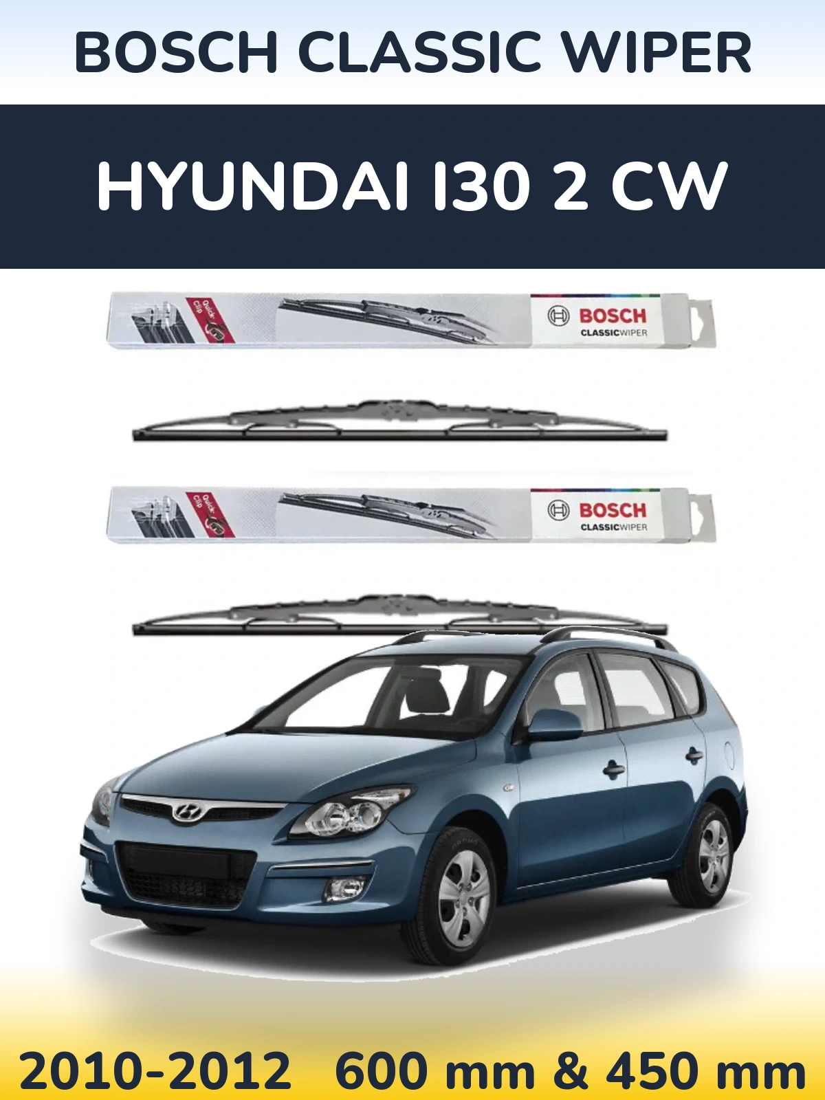 Ștergătoare BOSCH Classic Wiper pentru Hyundai i30 2 CW