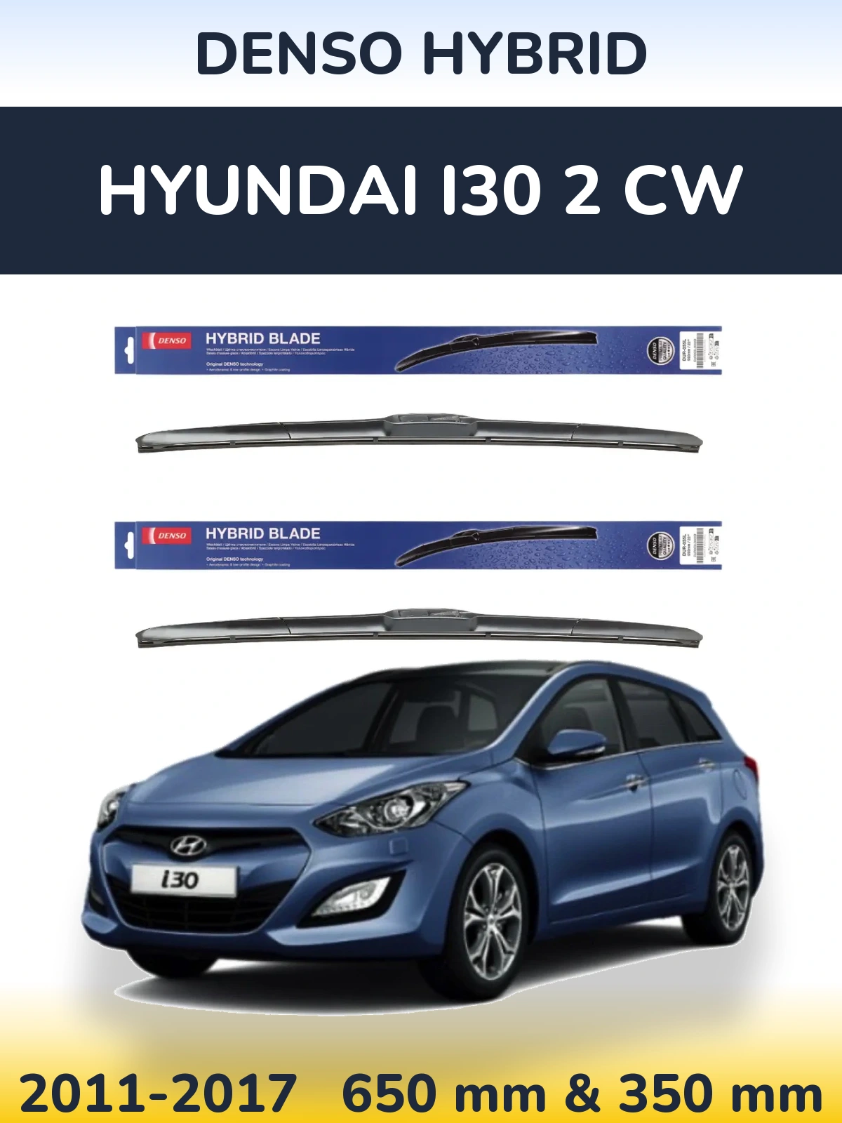 Ștergătoare Denso Hybrid pentru Hyundai i30 2 CW