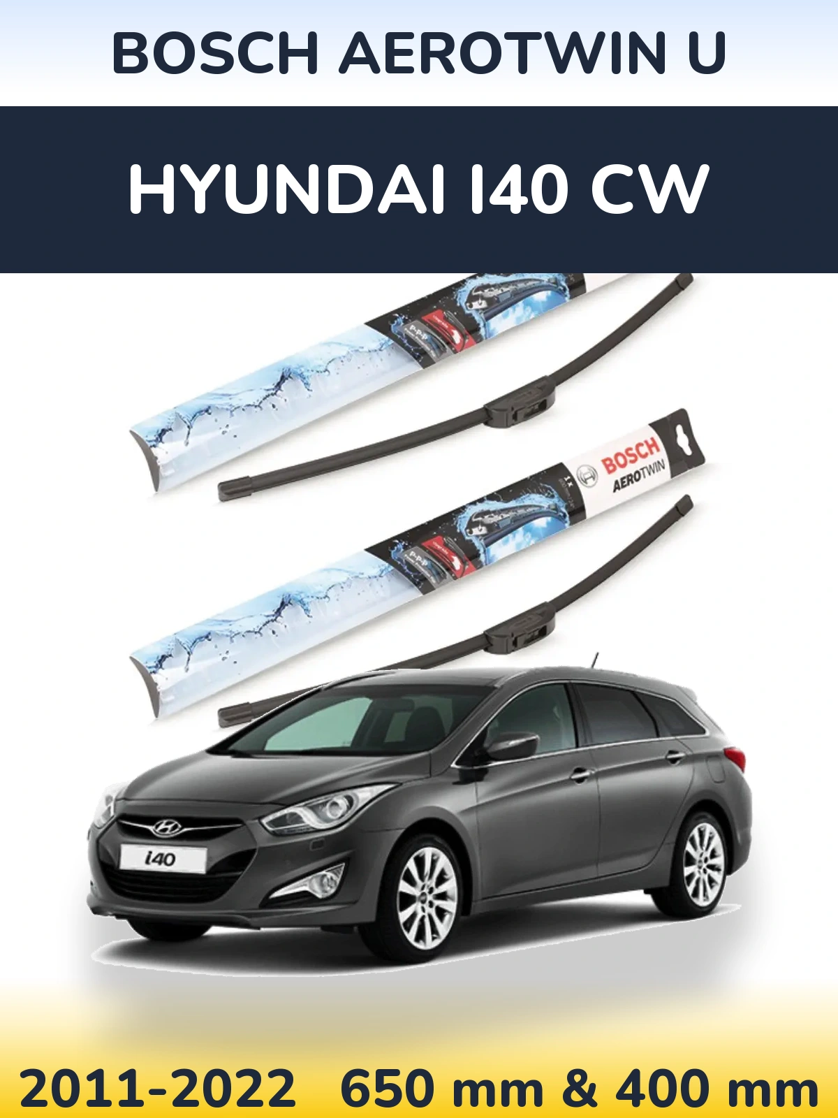 Ștergătoare BOSCH AeroTwin U pentru Hyundai i40 CW