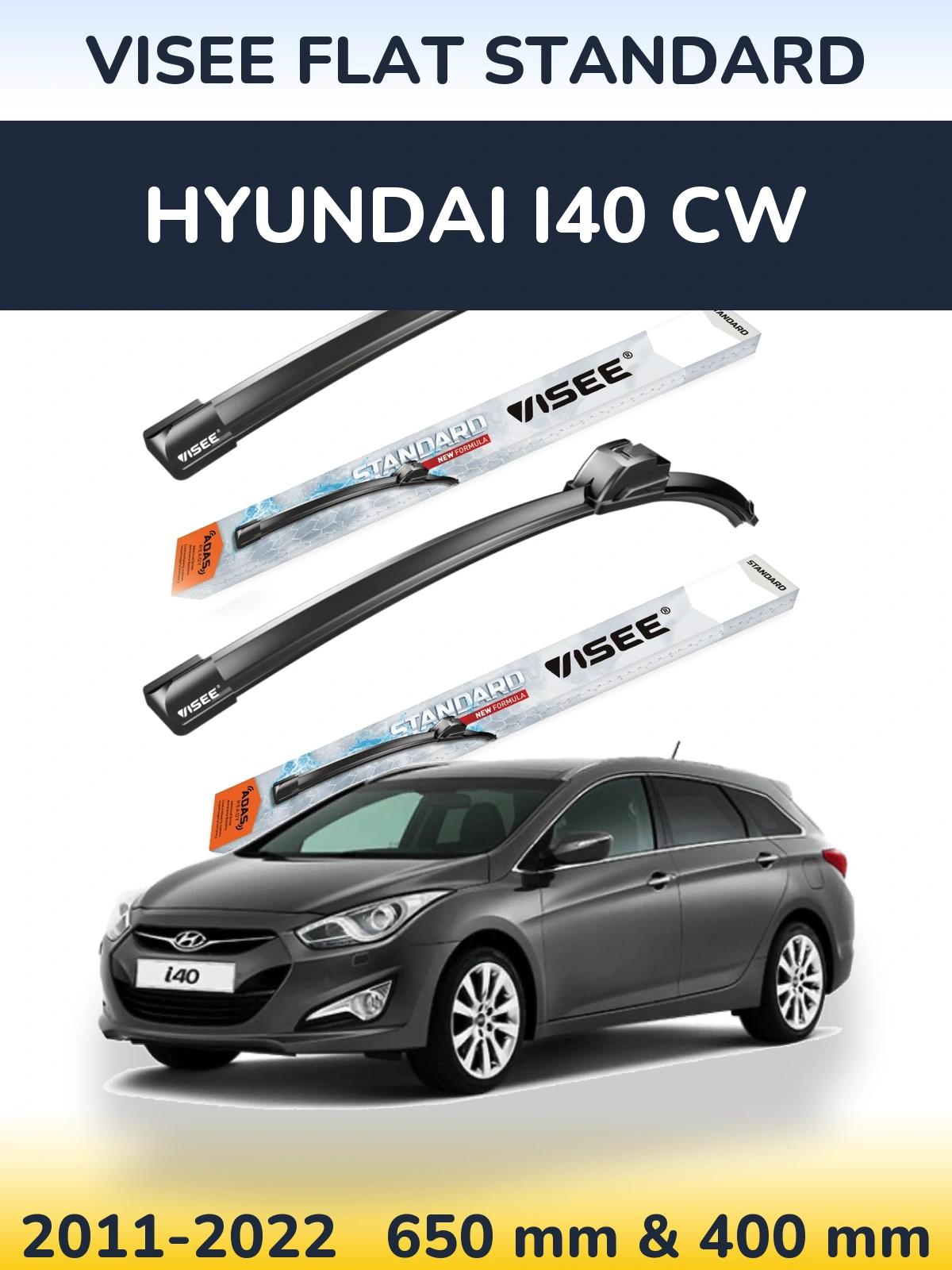 Ștergătoare VISEE FLAT STANDARD pentru Hyundai i40 CW