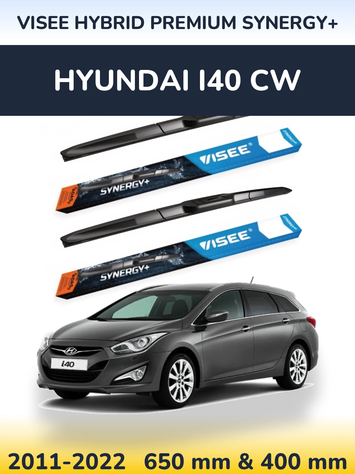 Ștergătoare VISEE HYBRID PREMIUM SYNERGY+ pentru Hyundai i40 CW