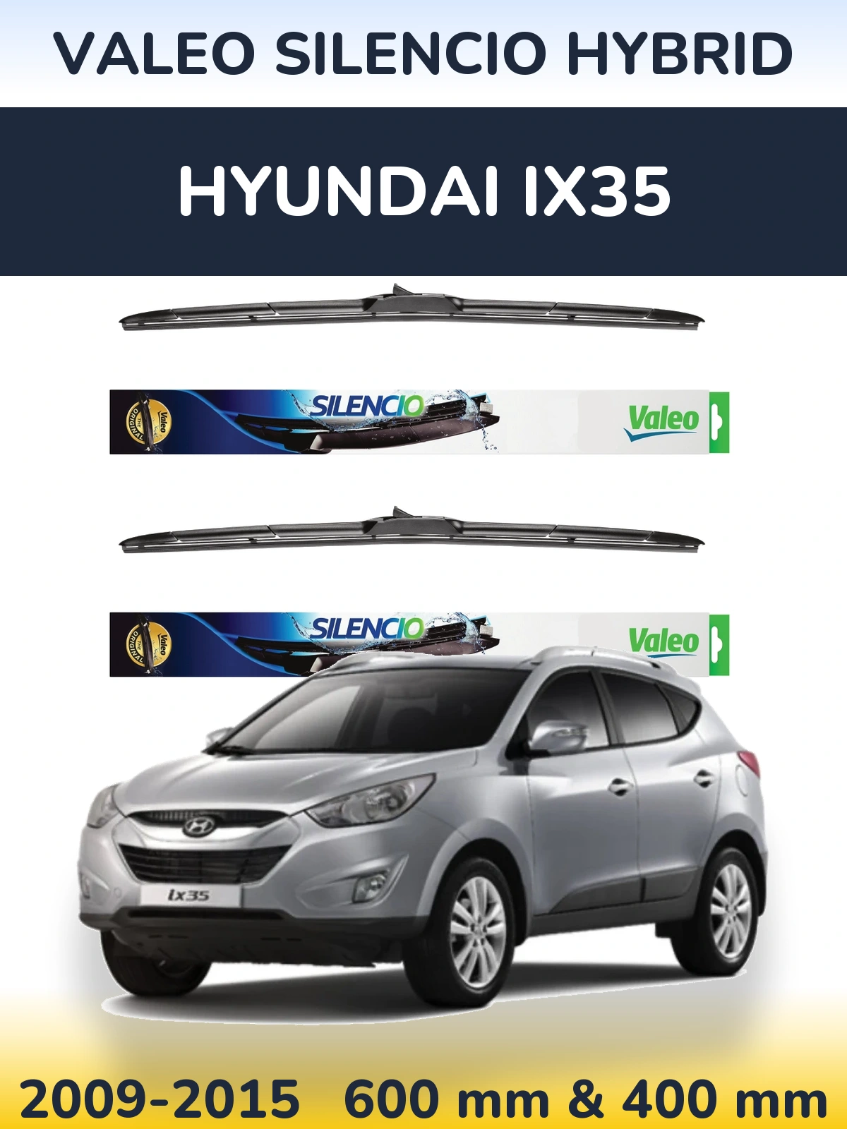 Ștergătoare Valeo Silencio Hybrid pentru Hyundai ix35