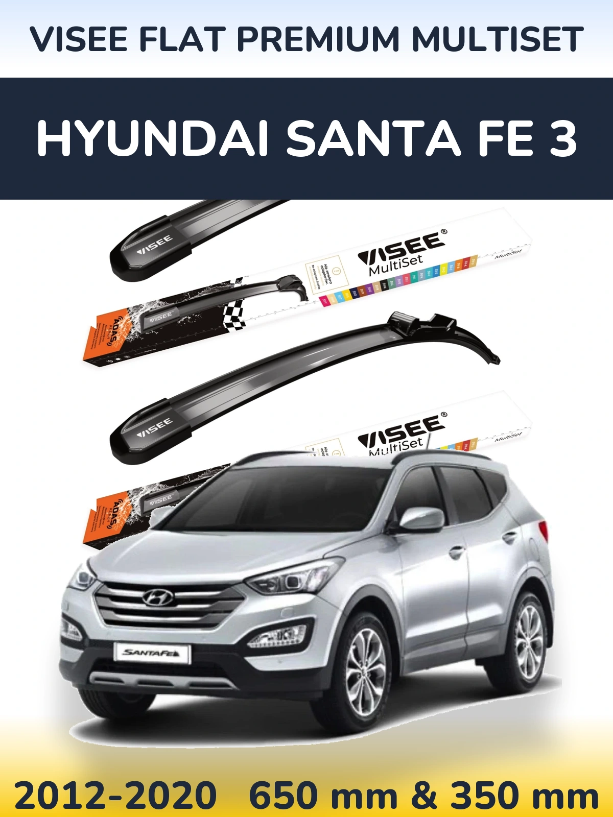 Ștergătoare VISEE FLAT PREMIUM MultiSet pentru Hyundai Santa Fe 3
