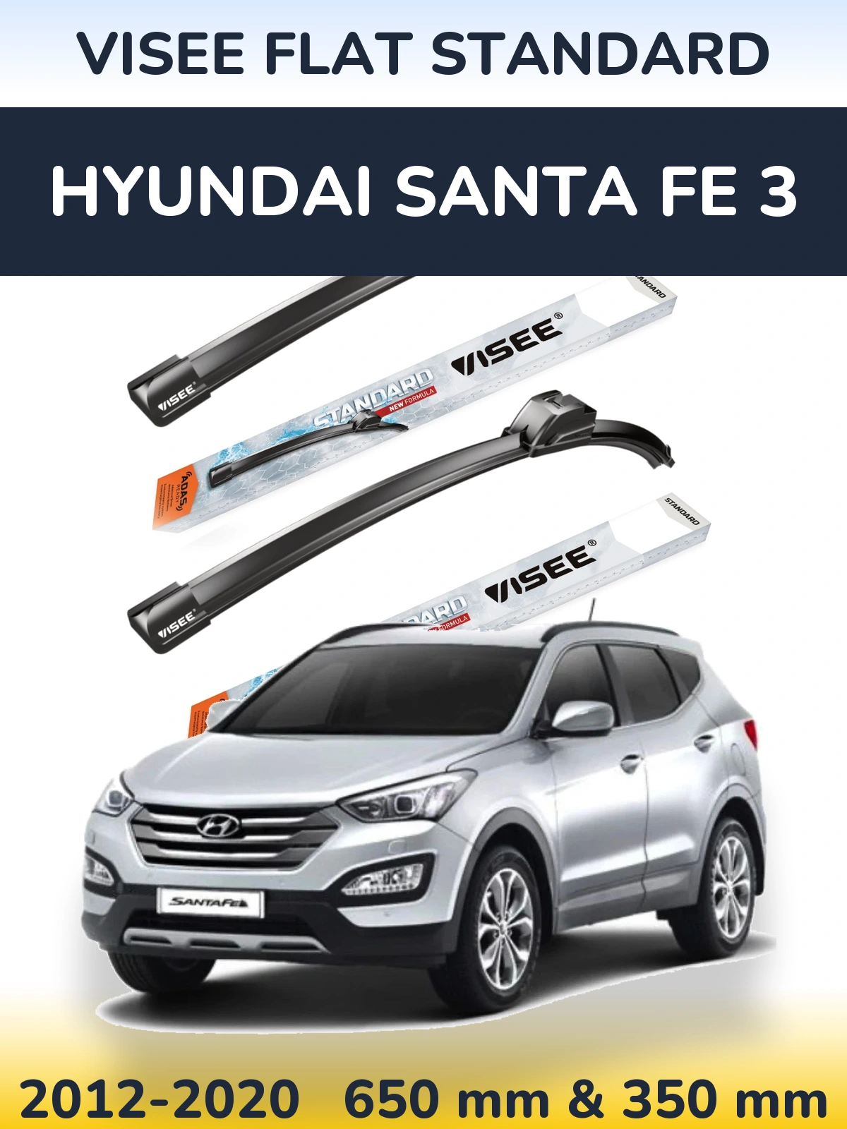 Ștergătoare VISEE FLAT STANDARD pentru Hyundai Santa Fe 3