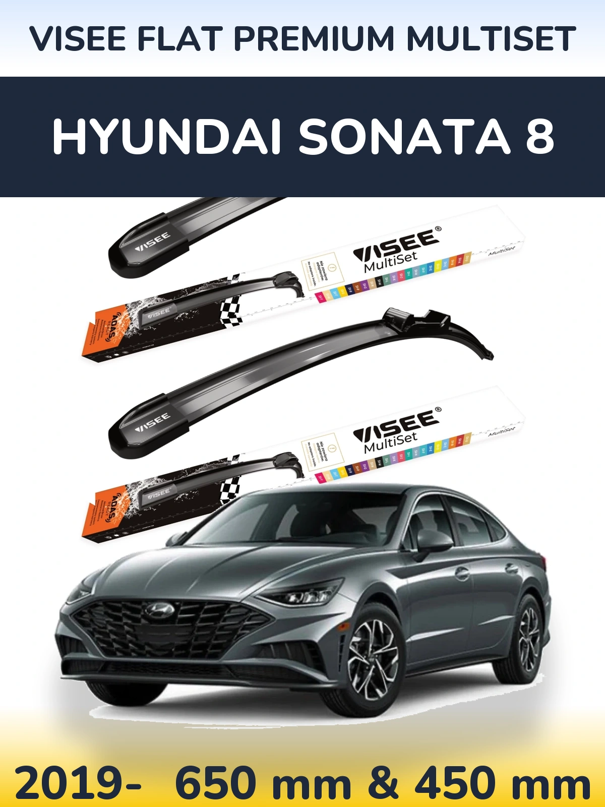 Ștergătoare VISEE FLAT PREMIUM MultiSet pentru Hyundai Sonata 8