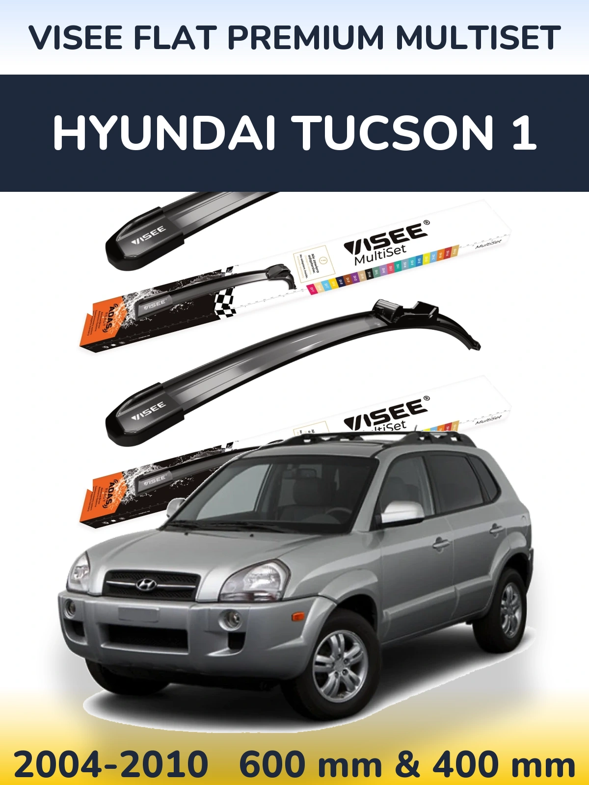 Ștergătoare VISEE FLAT PREMIUM MultiSet pentru Hyundai Tucson 1