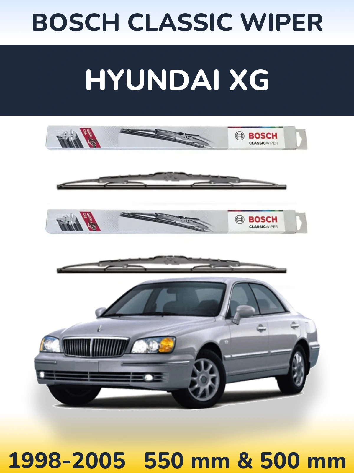 Ștergătoare BOSCH Classic Wiper pentru Hyundai XG