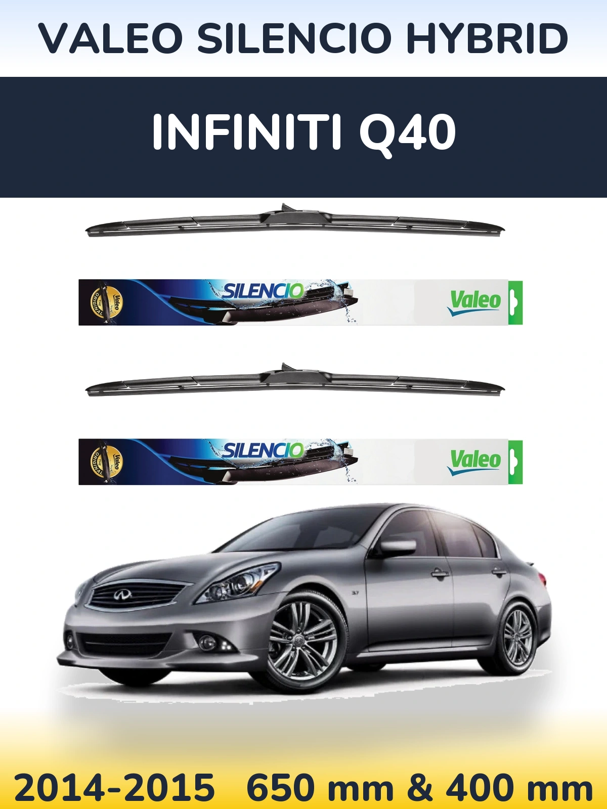 Ștergătoare Valeo Silencio Hybrid pentru Infiniti Q40