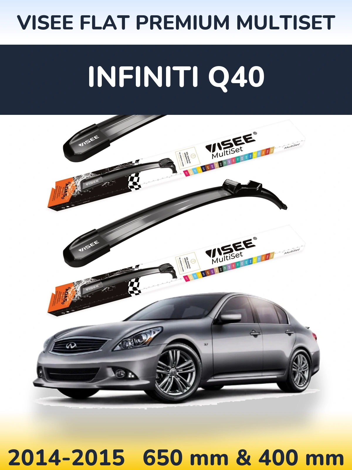 Ștergătoare VISEE FLAT PREMIUM MultiSet pentru Infiniti Q40