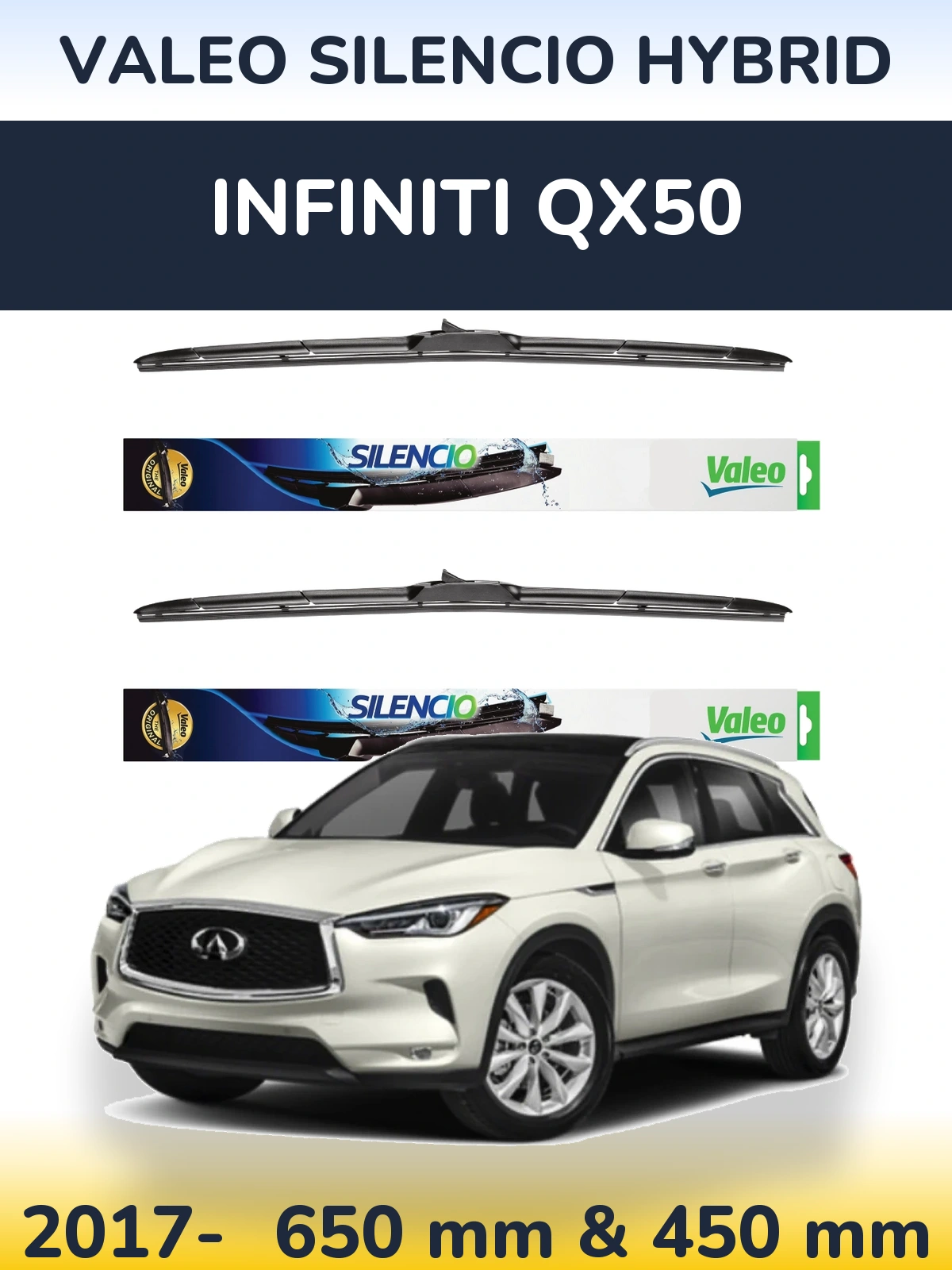 Ștergătoare Valeo Silencio Hybrid pentru Infiniti QX50