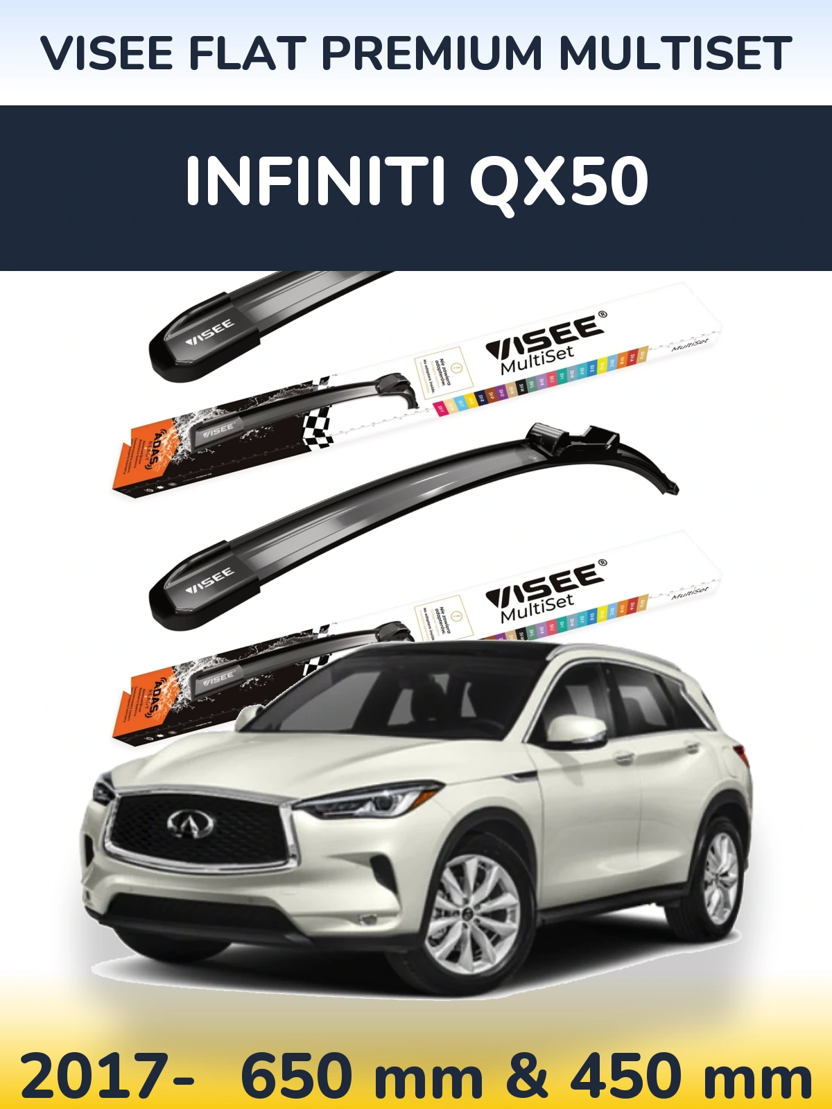 Ștergătoare VISEE FLAT PREMIUM MultiSet pentru Infiniti QX50