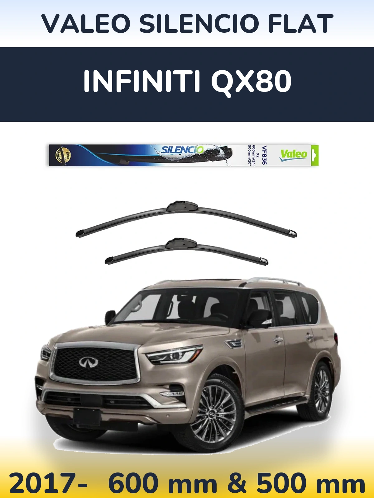Ștergătoare Valeo Silencio Flat pentru Infiniti QX80