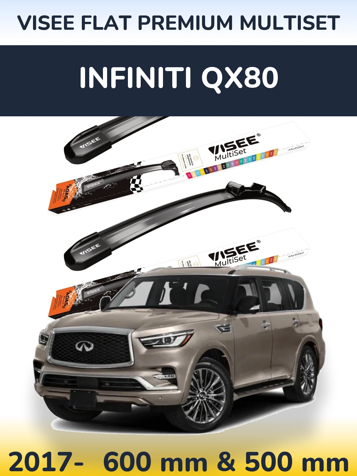 Ștergătoare VISEE FLAT PREMIUM MultiSet pentru Infiniti QX80