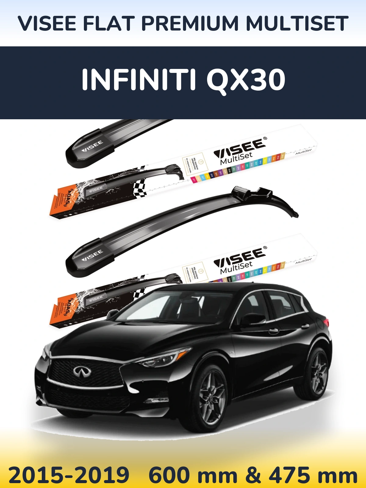 Ștergătoare VISEE FLAT PREMIUM MultiSet pentru Infiniti QX30