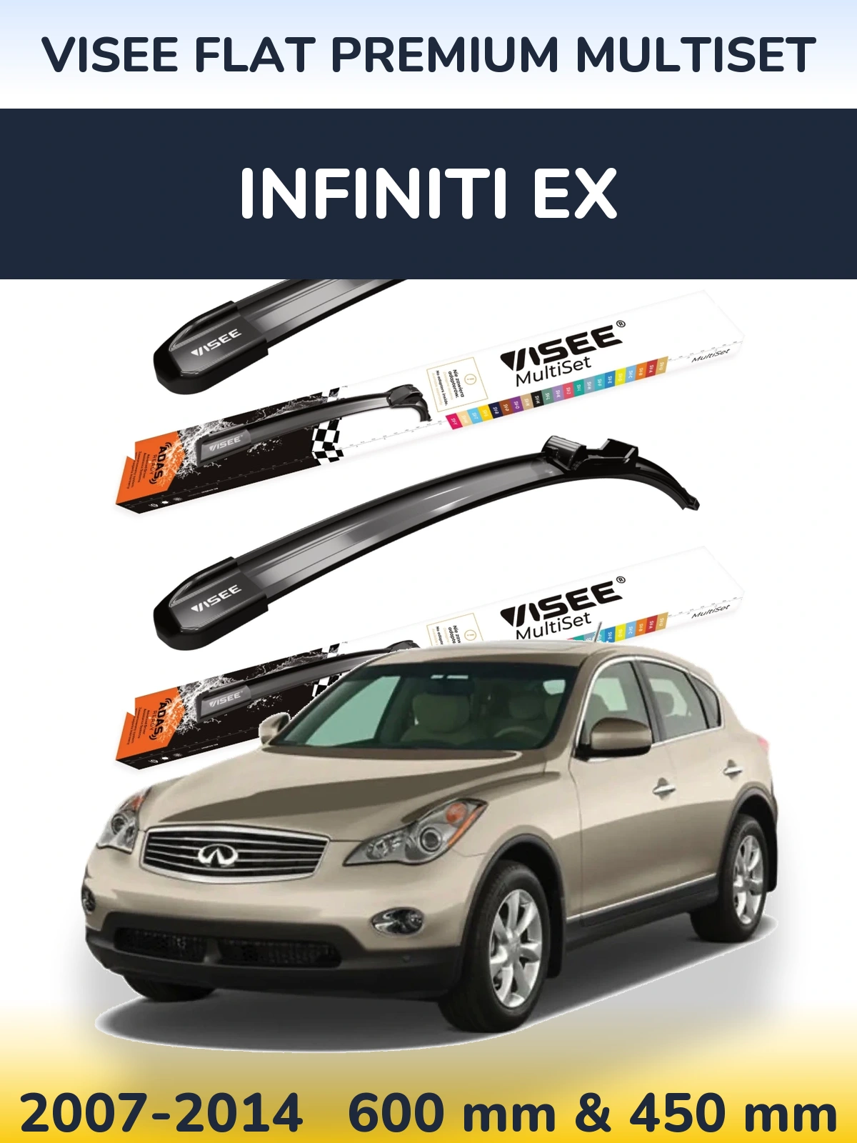 Ștergătoare VISEE FLAT PREMIUM MultiSet pentru Infiniti EX