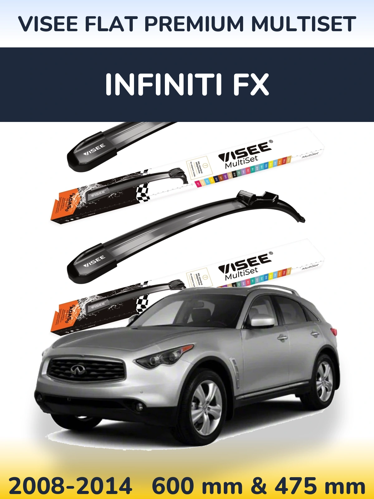Ștergătoare VISEE FLAT PREMIUM MultiSet pentru Infiniti FX