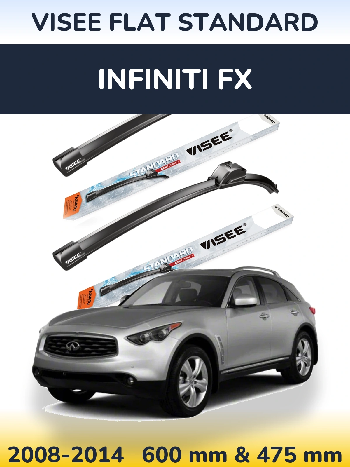 Ștergătoare VISEE FLAT STANDARD pentru Infiniti FX