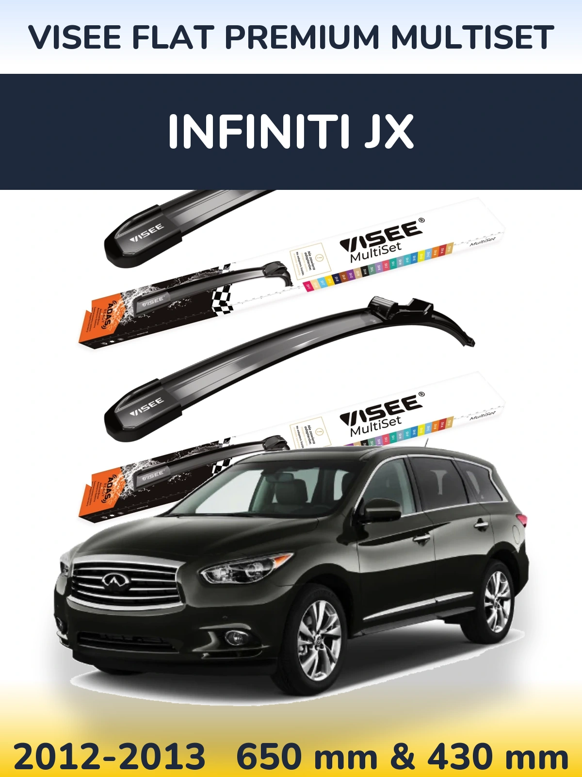 Ștergătoare VISEE FLAT PREMIUM MultiSet pentru Infiniti JX