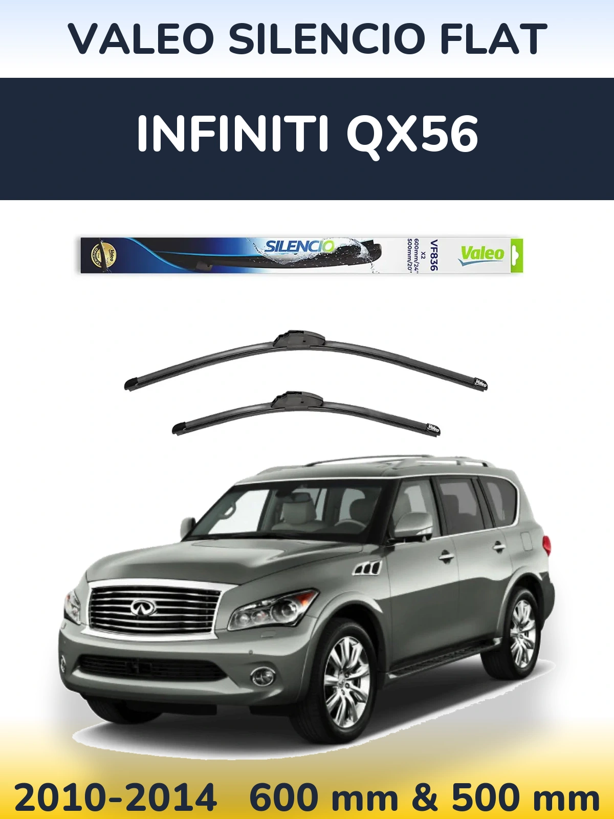 Ștergătoare Valeo Silencio Flat pentru Infiniti QX56