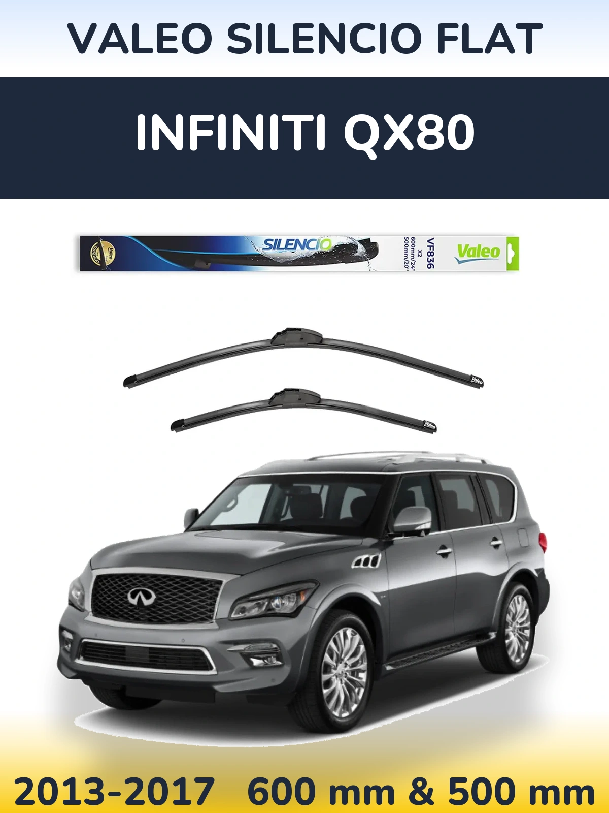 Ștergătoare Valeo Silencio Flat pentru Infiniti QX80