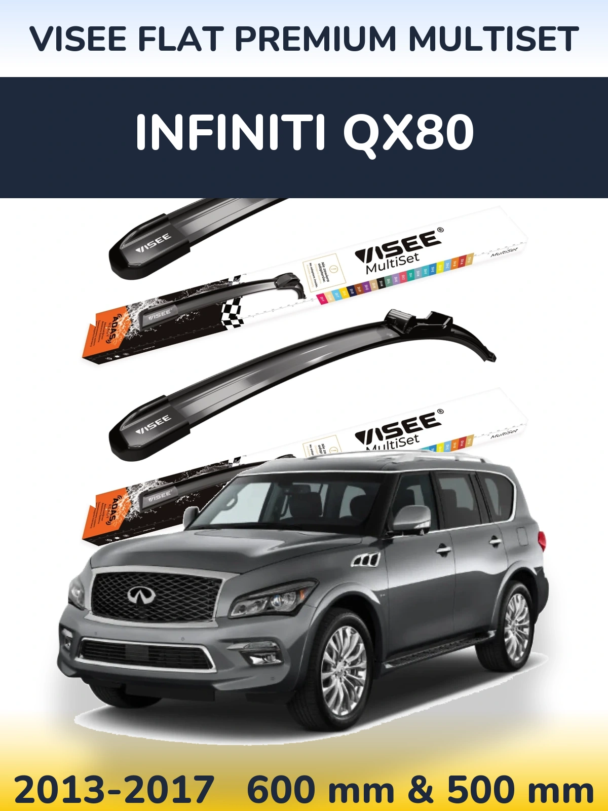Ștergătoare VISEE FLAT PREMIUM MultiSet pentru Infiniti QX80