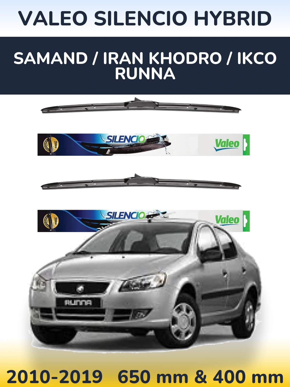 Ștergătoare Valeo Silencio Hybrid pentru Samand / Iran Khodro / IKCO Runna