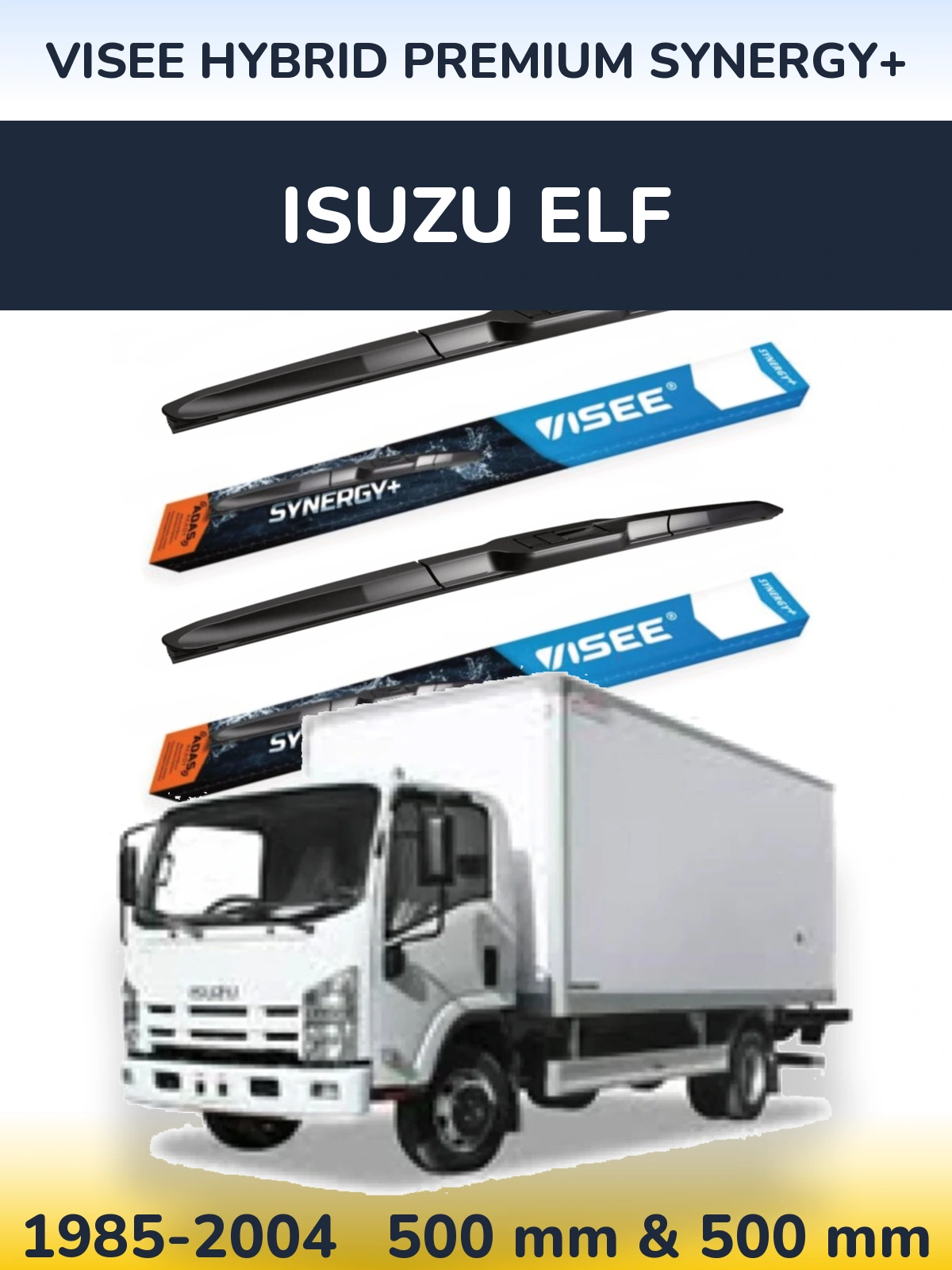 Комплект передних дворников VISEE HYBRID PREMIUM SYNERGY+ 500 & 500 мм для Isuzu ELF 1985-2004